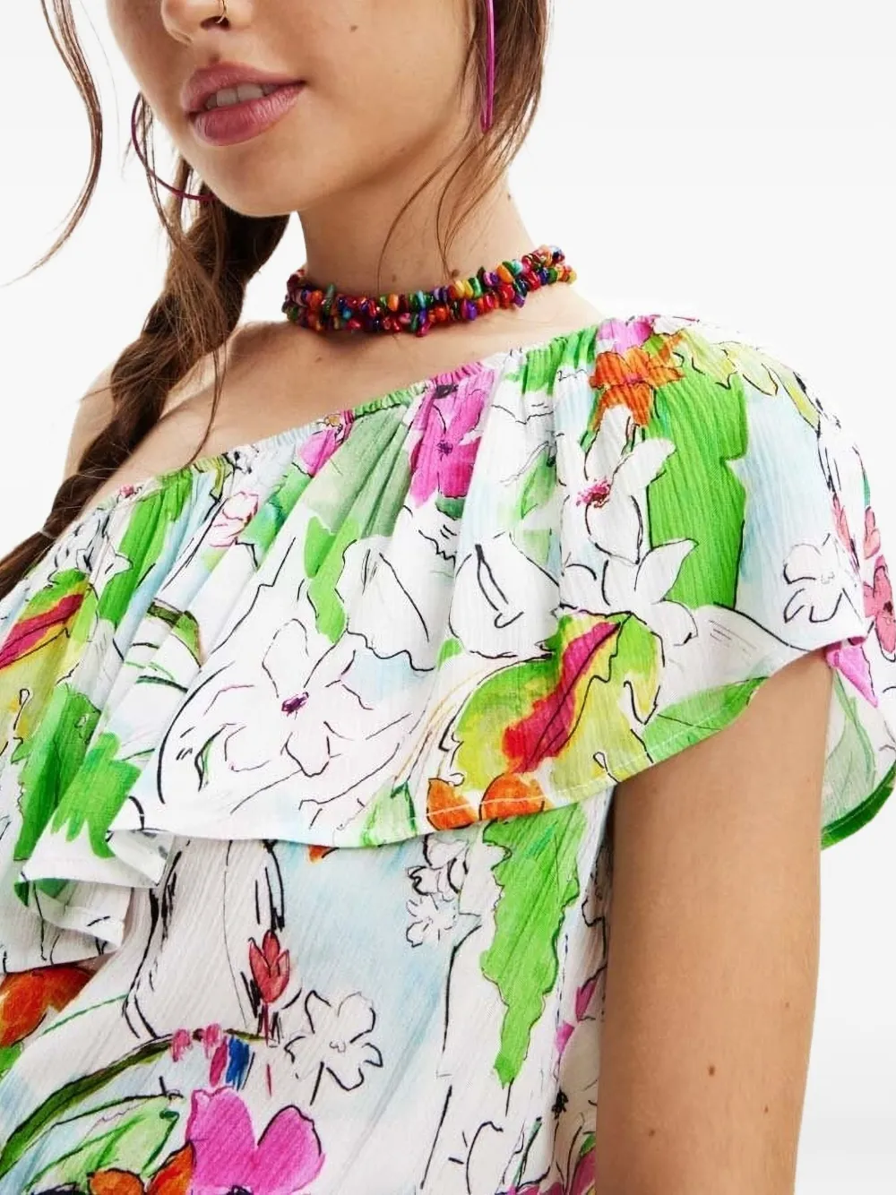 Desigual Asymmetrische jurk Wit