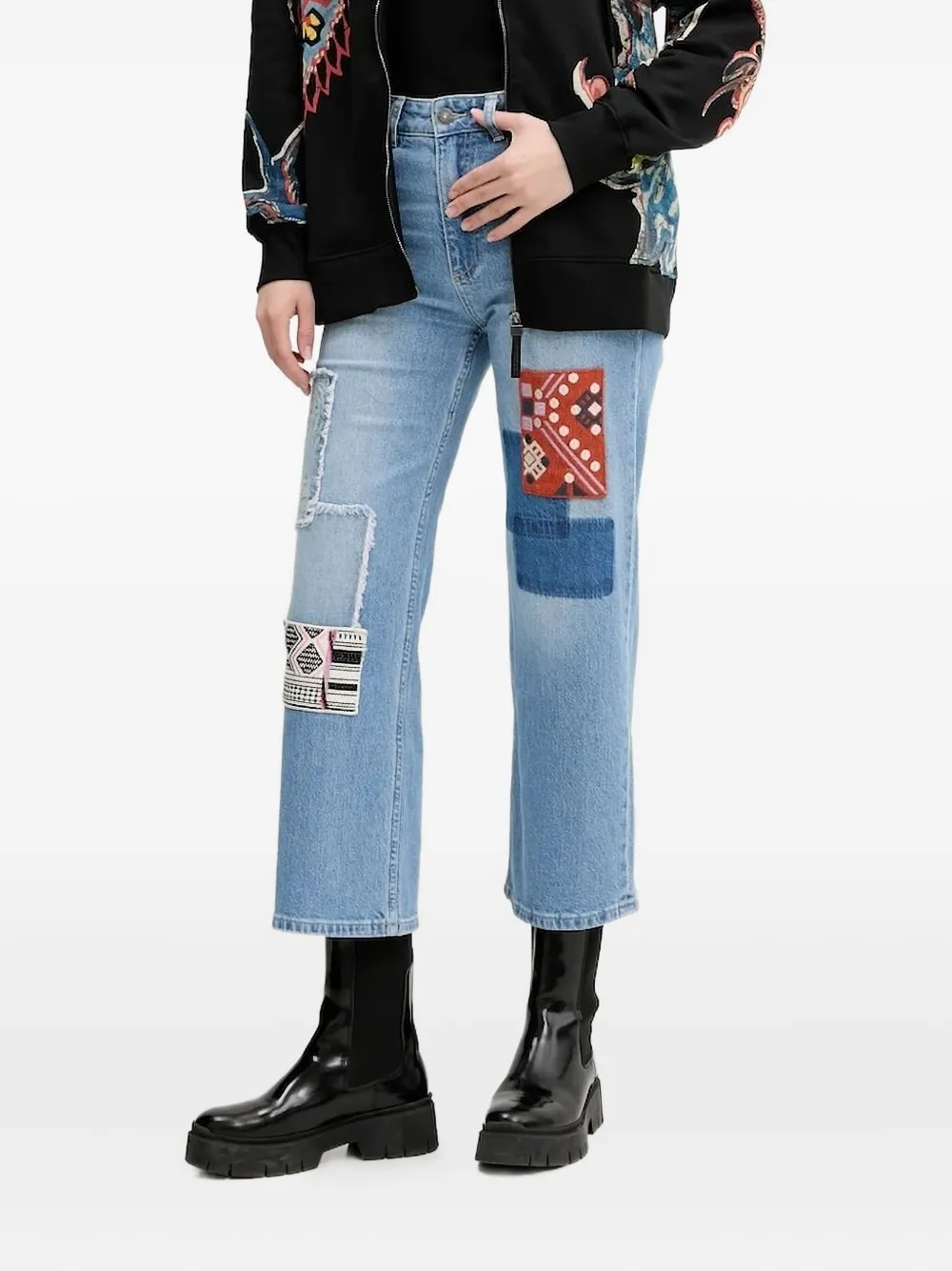 Desigual patchwork jeans Blauw