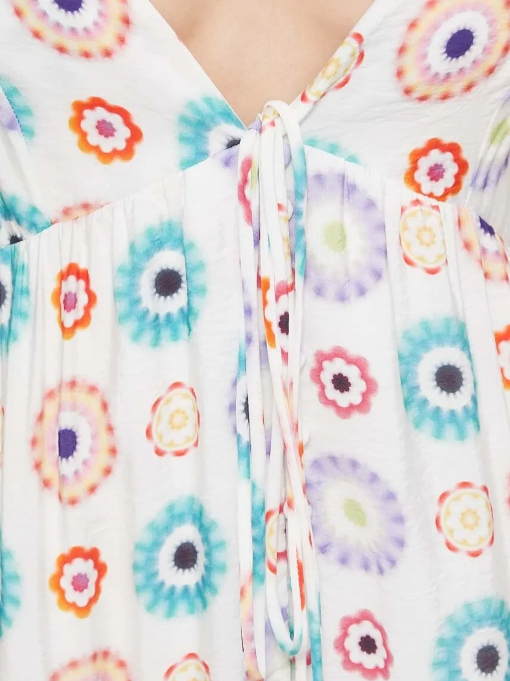 Desigual Gelaagde maxi-jurk met grafische print Wit
