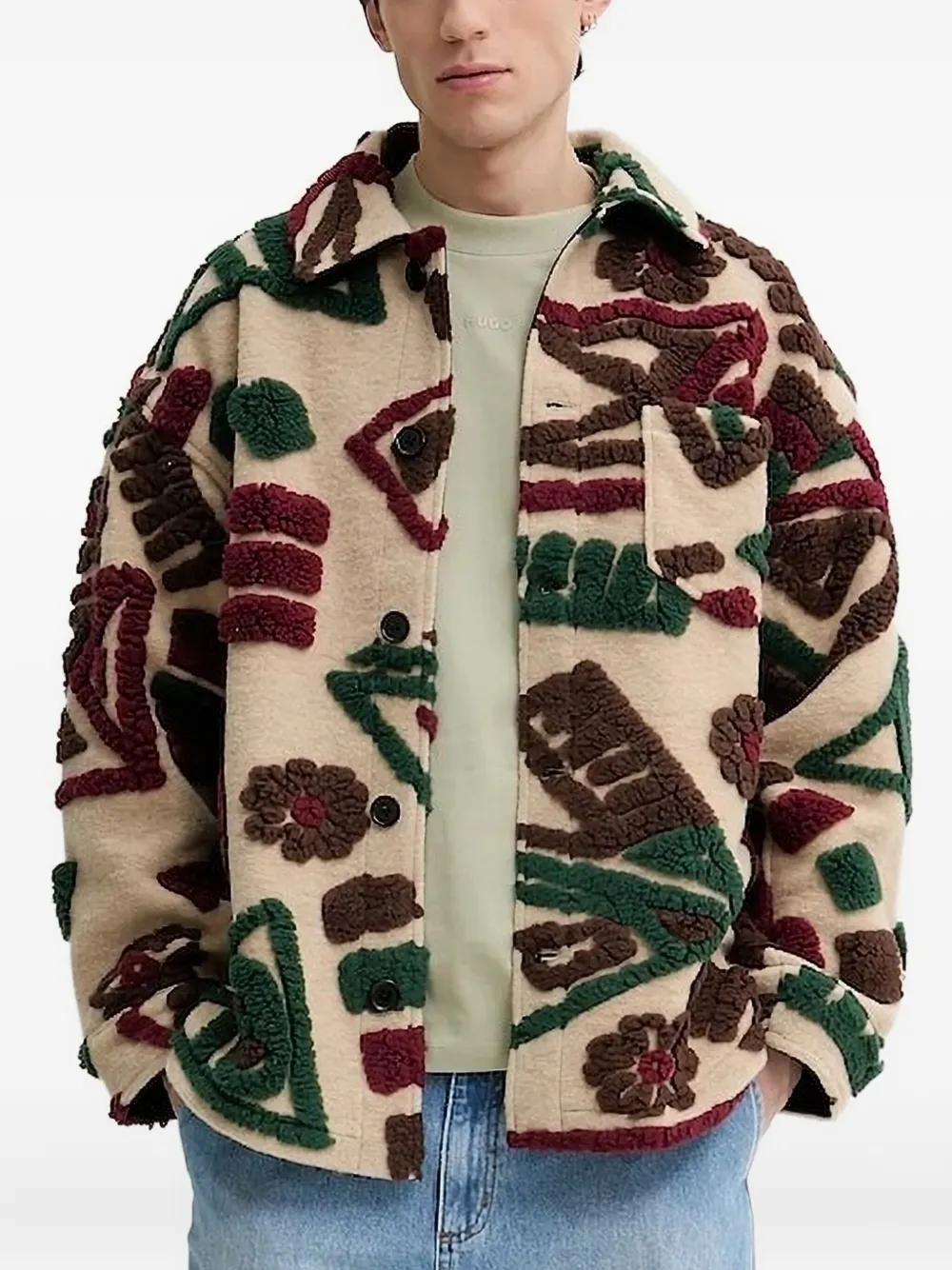 Desigual Fleece Jacket In Neutral