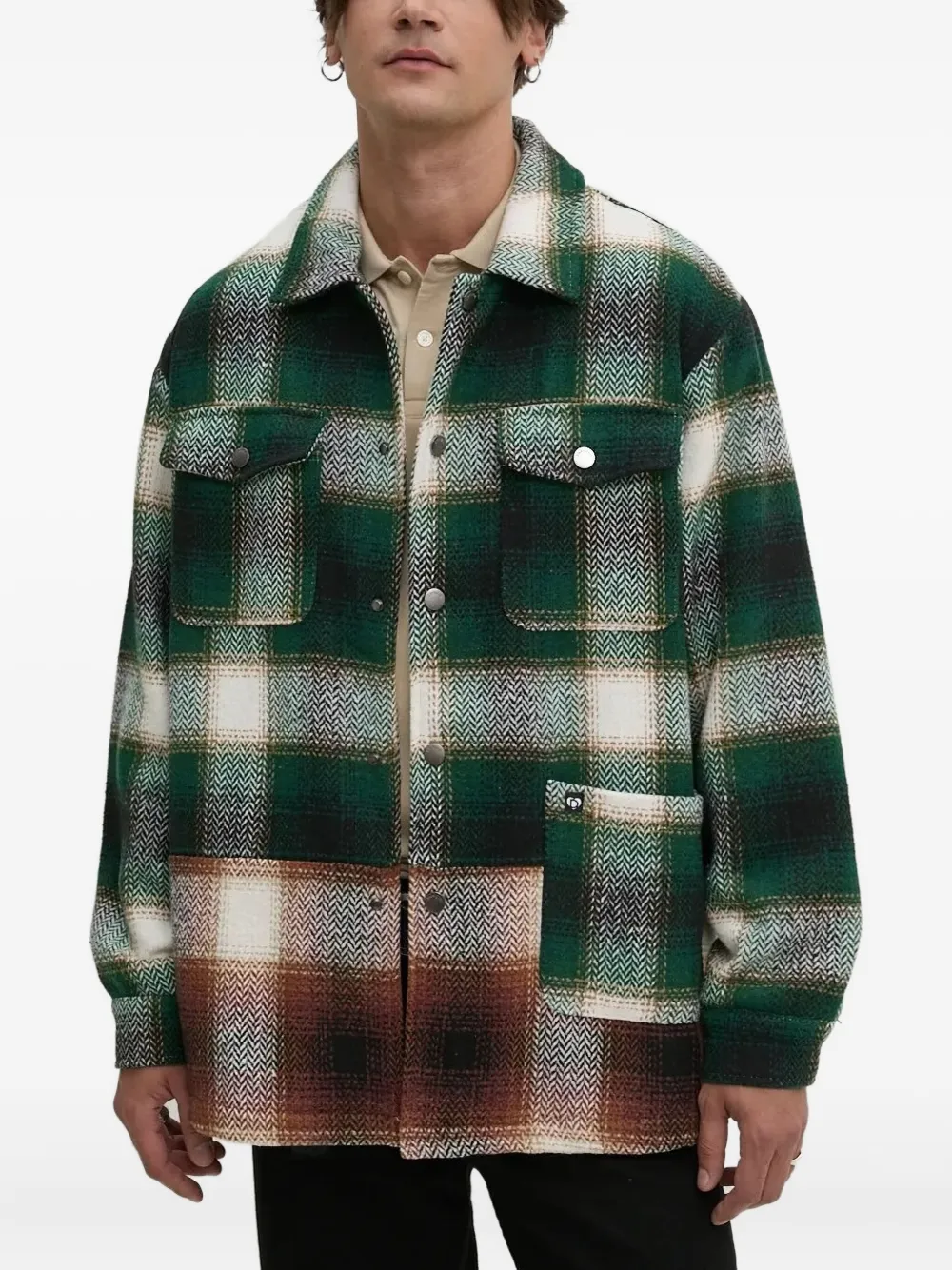 Desigual plaid shirt jacket Groen