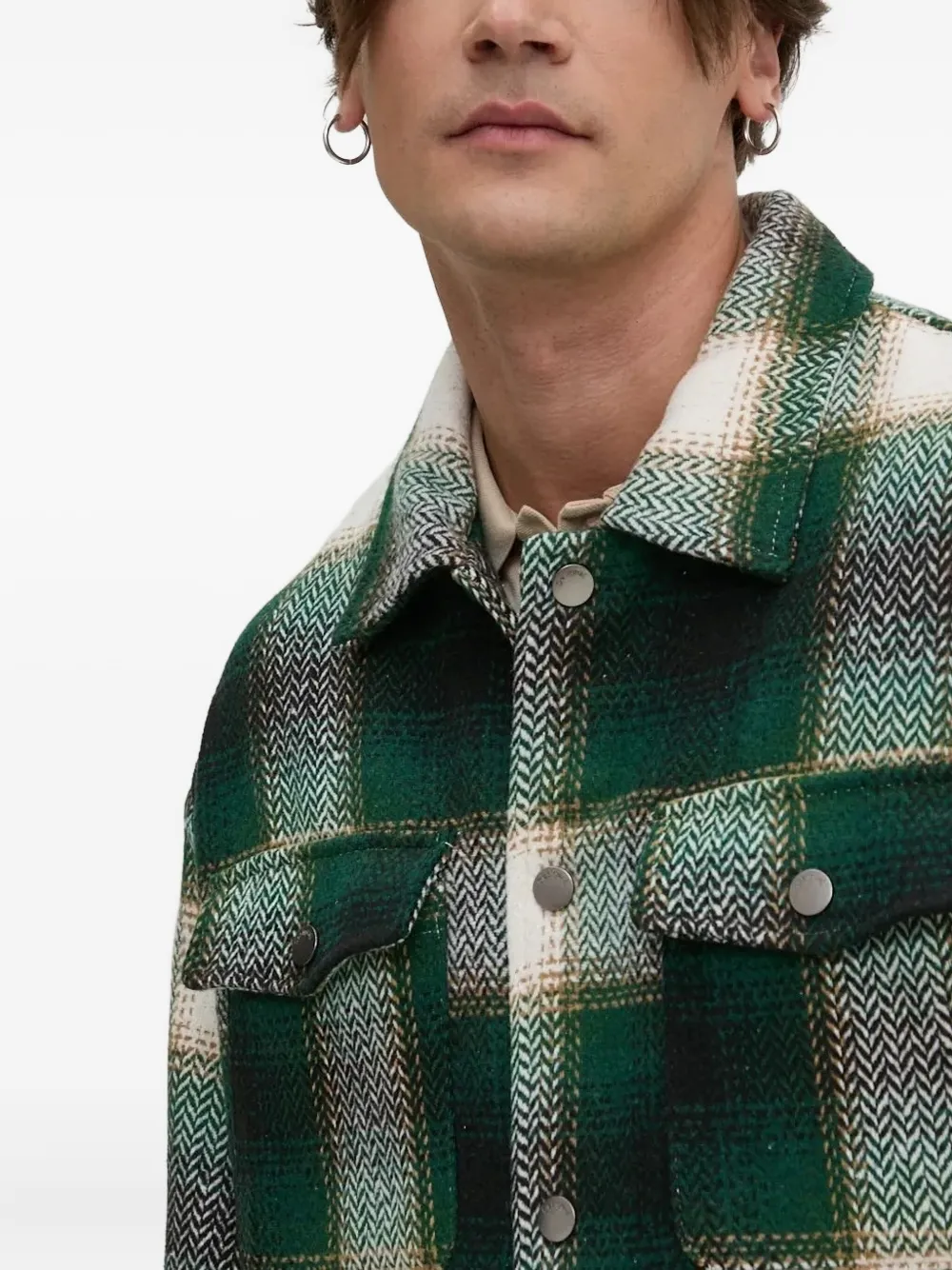 Desigual Geruit shirtjack Groen