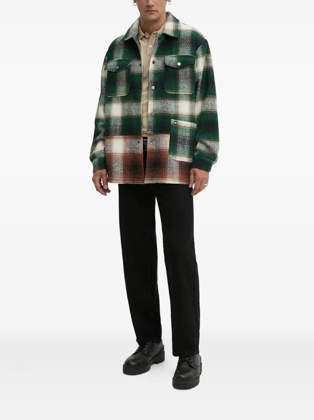 Desigual Geruit shirtjack Groen