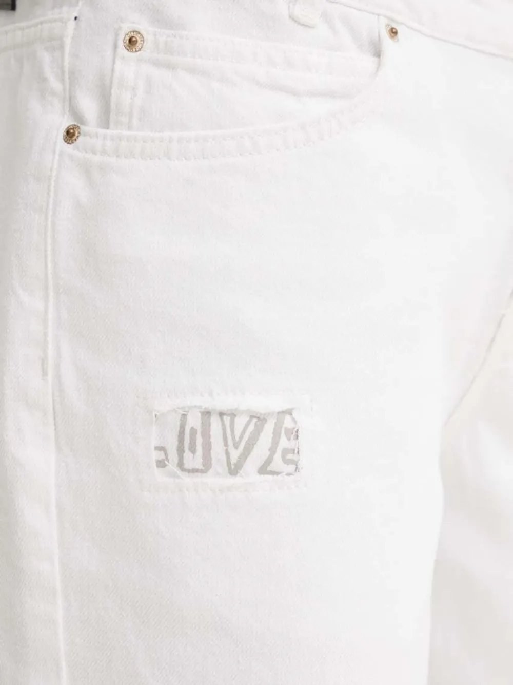 Desigual Gerafelde jeans met logo Wit