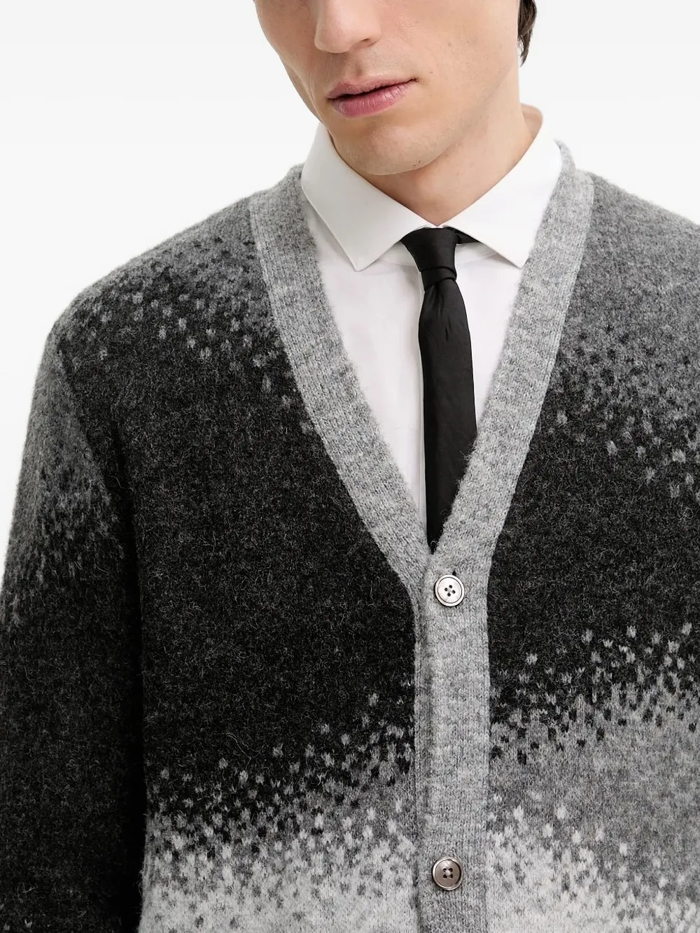 Desigual ombre speckled cardigan Zwart