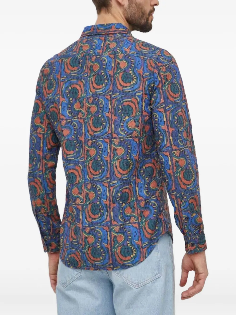 Desigual Overhemd met abstracte print - Blauw