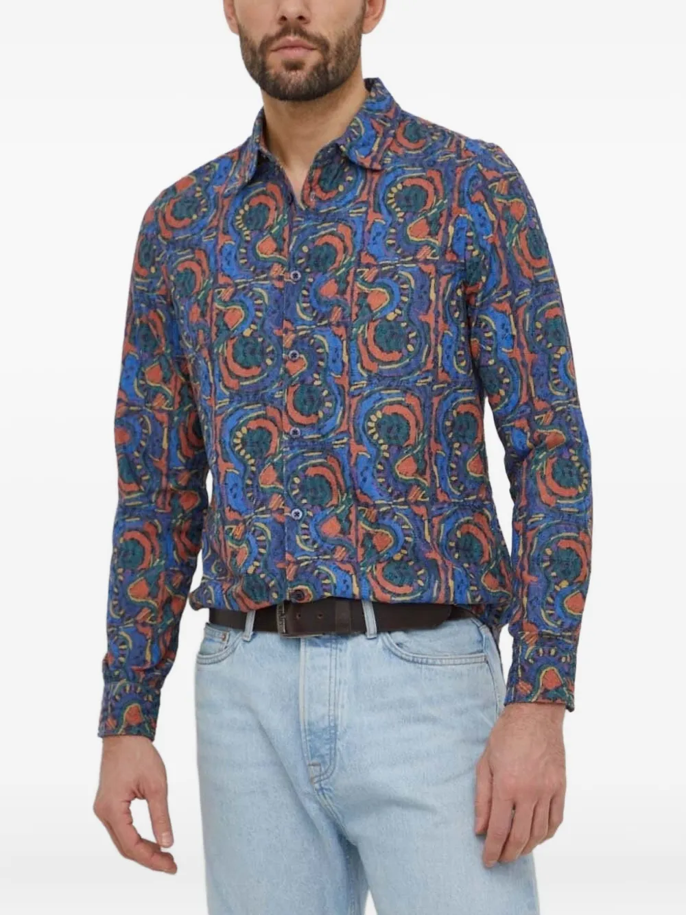Desigual Overhemd met abstracte print Blauw
