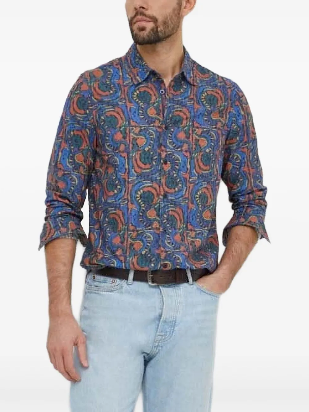 Desigual Overhemd met abstracte print Blauw