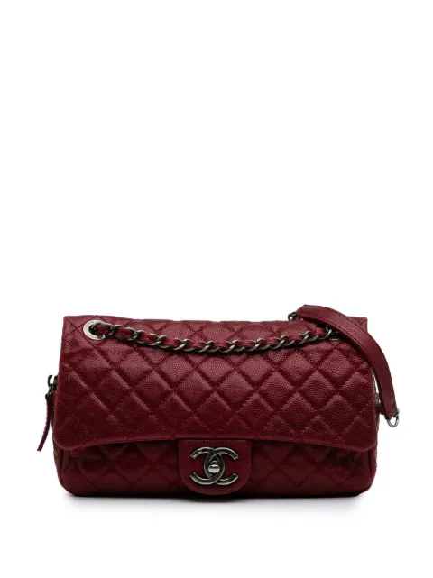 CHANEL Pre-Owned شنطة كتف كافيار 'إيزي فلاب' مبطنة متوسطة بألوان قوس القزح 2012
