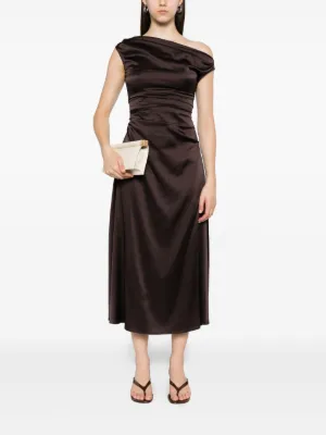 新品同様‼︎ STAUD Midi Bella Dress ドレス ワンピース STAUD Bella pleated cotton-blend poplin midi dress | NET-A