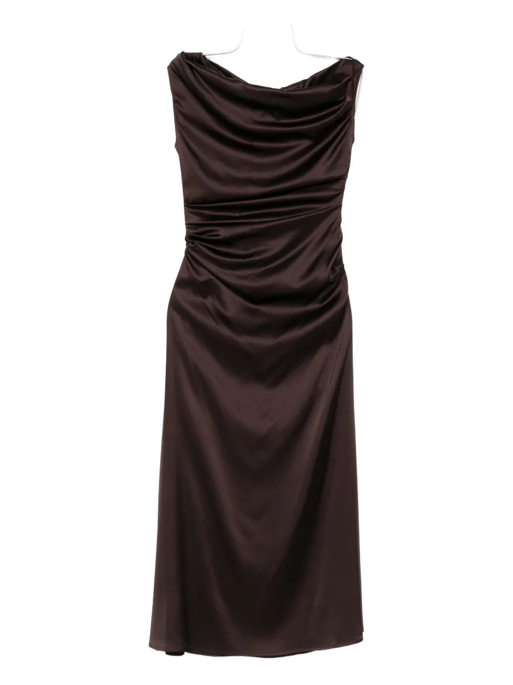 Staud Cowl-neck Draped Dress