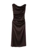 STAUD cowl-neck draped dress - Brown