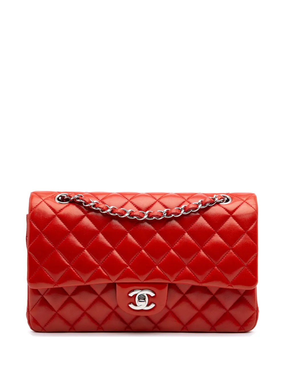 CHANEL Pre-Owned 2011 ミディアム クラシック ラムスキン ダブルフラップ ショルダーバッグ - レッド CHANEL Pre-Owned 2011 ミディアム クラシック ラムスキン ダブルフラップ ショルダーバッグ - レッド