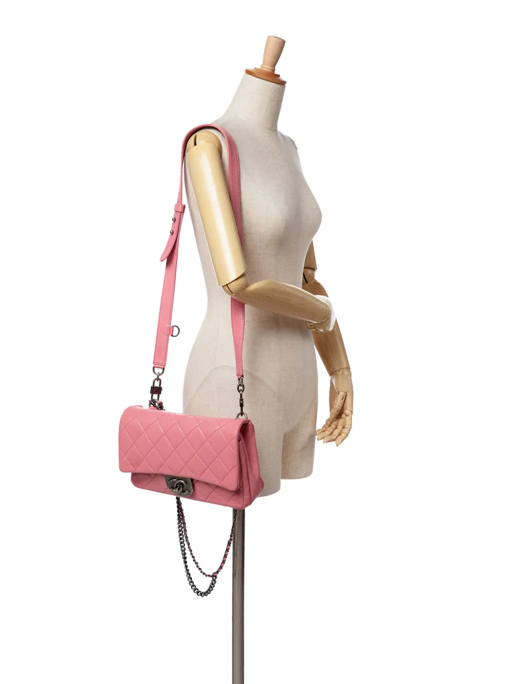 CHANEL Pre-Owned 2016-2017 Small Quilted Shiny Goatskin Double Carry Waist Chain Flap satchel | Pre-Owned | Image 2