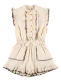 ZIMMERMANN Kids Lucy ruffled button-front playsuit - Neutrals