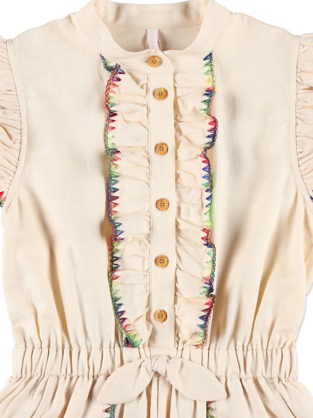 Zimmermann Lucky Frill Playsuit In Neutral