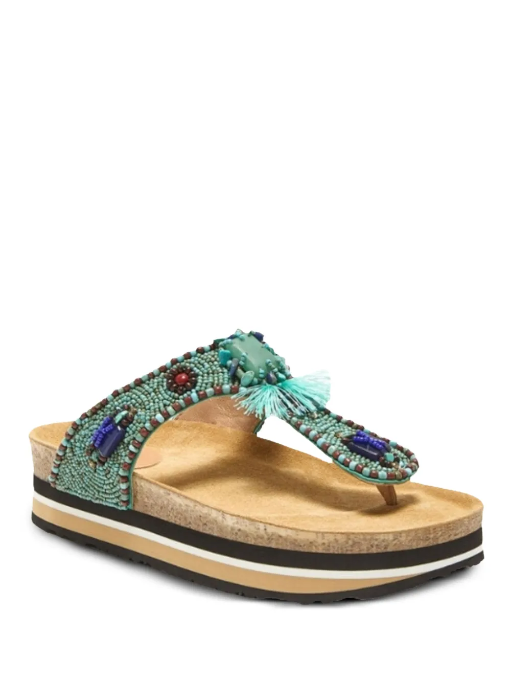 MALIPARMI 30mm beaded platform sandals Blue