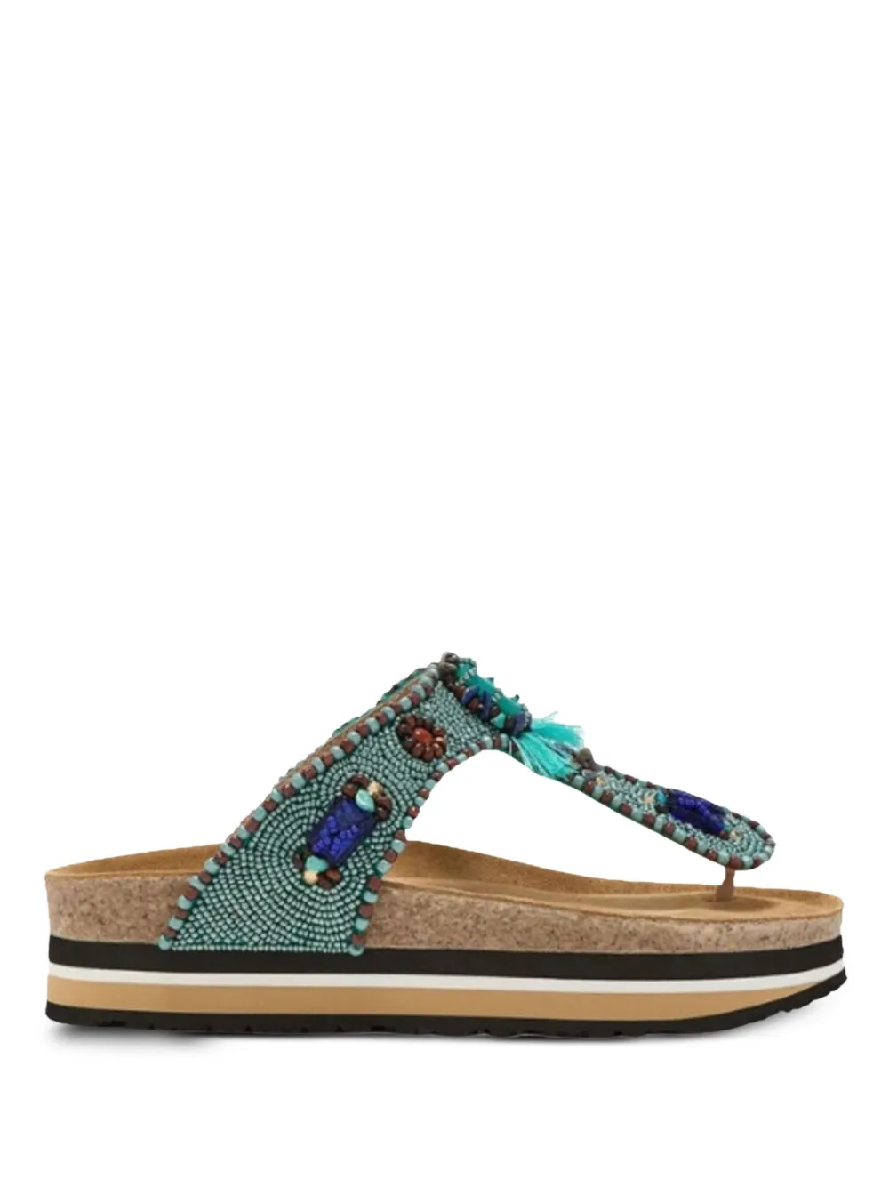 MALIPARMI 30mm beaded platform sandals Blue