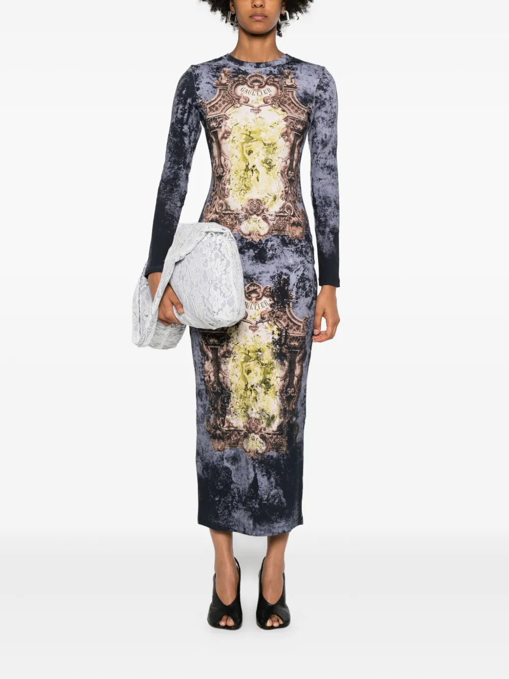 Jean Paul Gaultier Médaillon-print maxi dress - Blauw