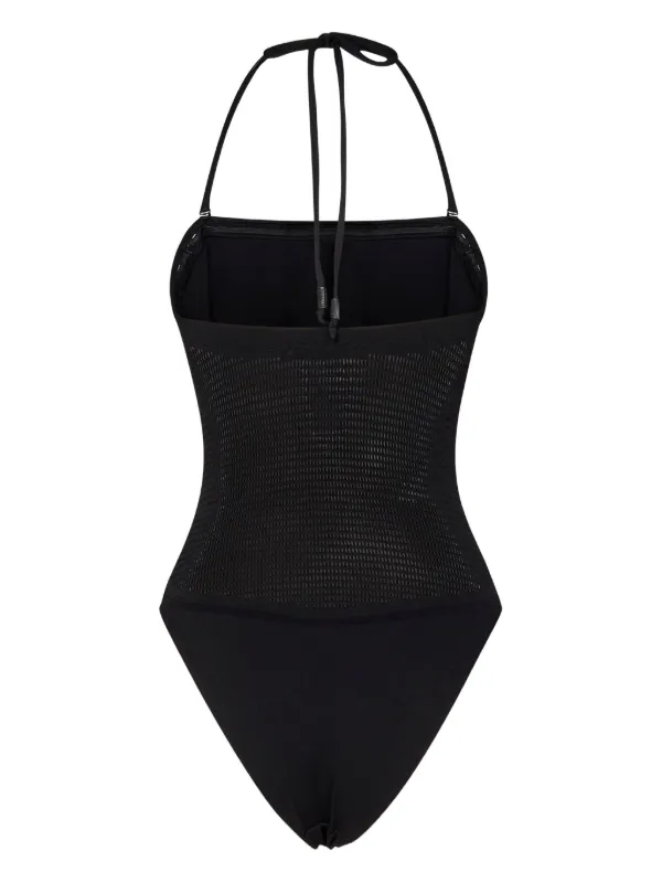 Wolford ホルターネック メッシュ ワンピース水着 | ブラック
