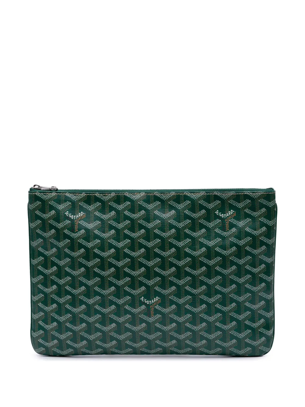 Goyard Pre-Owned 2017 Goyardine Senat MM clutch bag - グリーン Goyard Pre-Owned 2017 Goyardine Senat MM clutch bag - グリーン