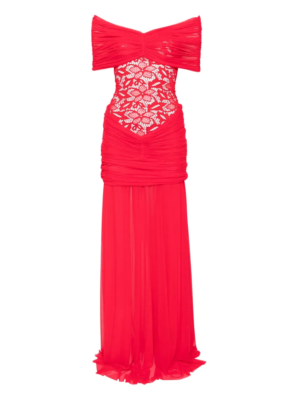 Atu Body Couture lace-embellished draped maxi dress Rood