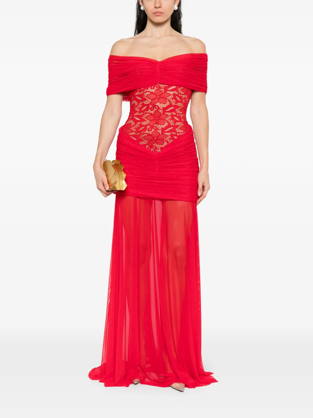 Atu Body Couture lace-embellished draped maxi dress | Evening Dresses | Image 2
