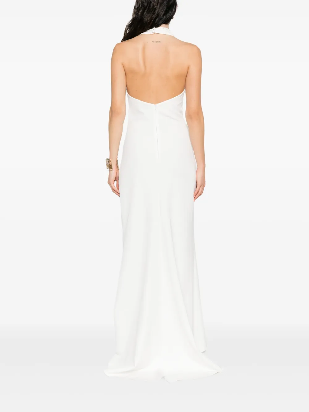 Atu Body Couture Maxi-jurk met halternek en knopen Wit