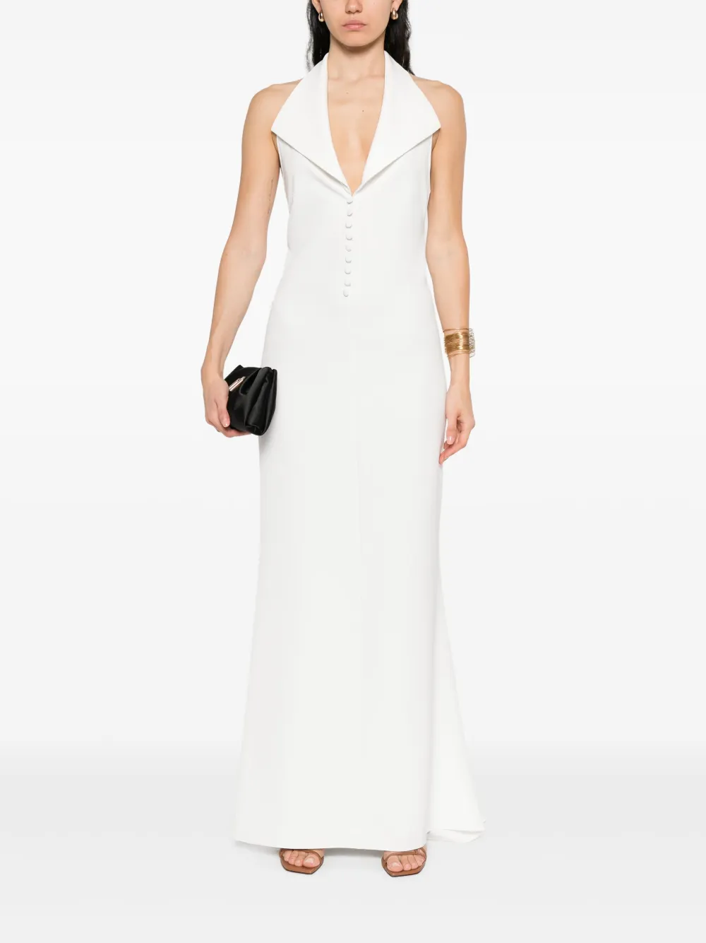 Atu Body Couture halterneck button-front maxi dress | Evening Dresses | Image 2