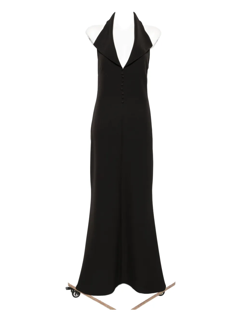 Atu Body Couture halter-neck button-front maxi dress Zwart