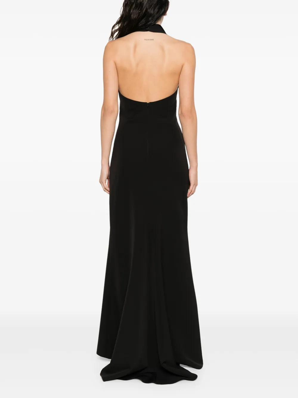 Atu Body Couture Maxi-jurk met halternek en knopen Zwart