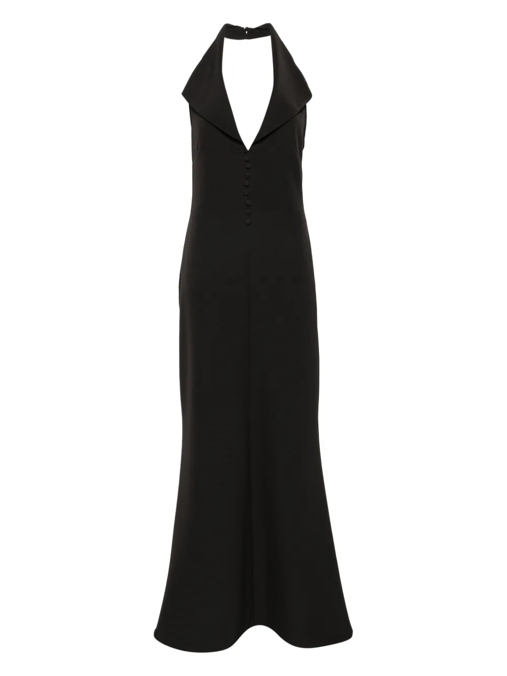 Atu Body Couture halter-neck button-front maxi dress Zwart
