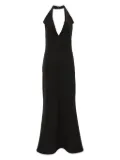 Atu Body Couture halter-neck button-front maxi dress - Black