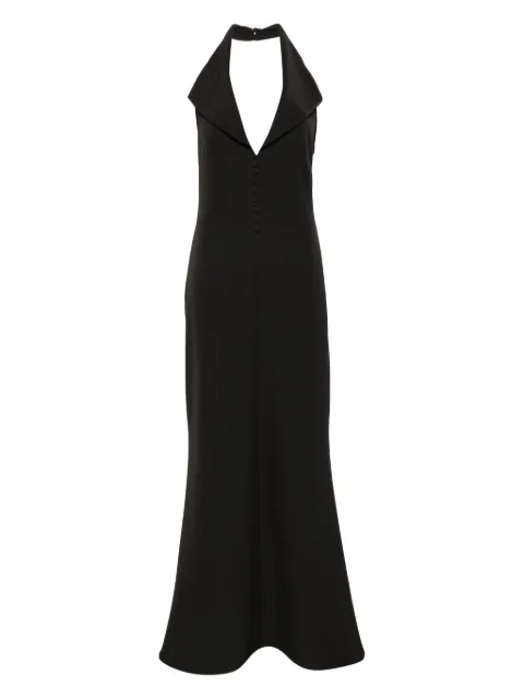Atu Body Couture halter-neck button-front maxi dress
