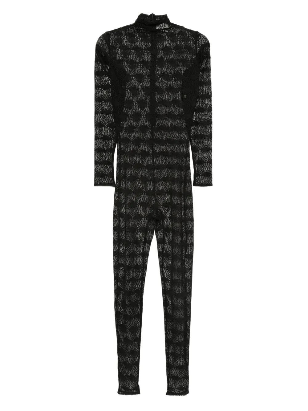 Atu Body Couture mock-neck lace jumpsuit Zwart