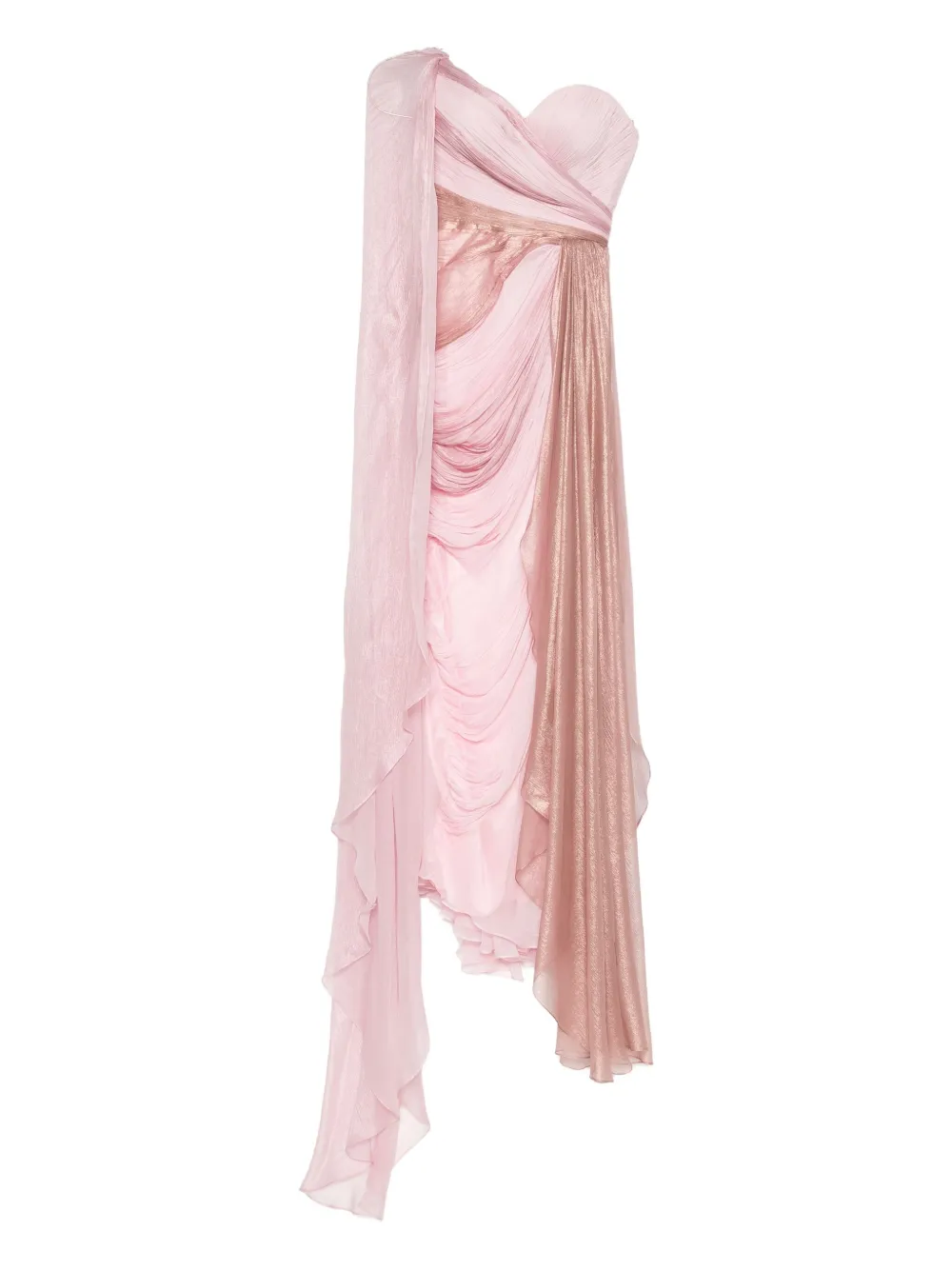 Alexa draped one-shoulder gown