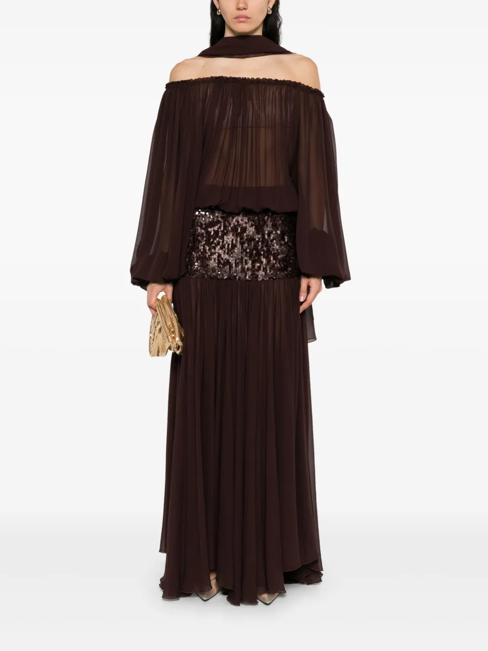 Atu Body Couture sequin-embellished off-shoulder dress Bruin