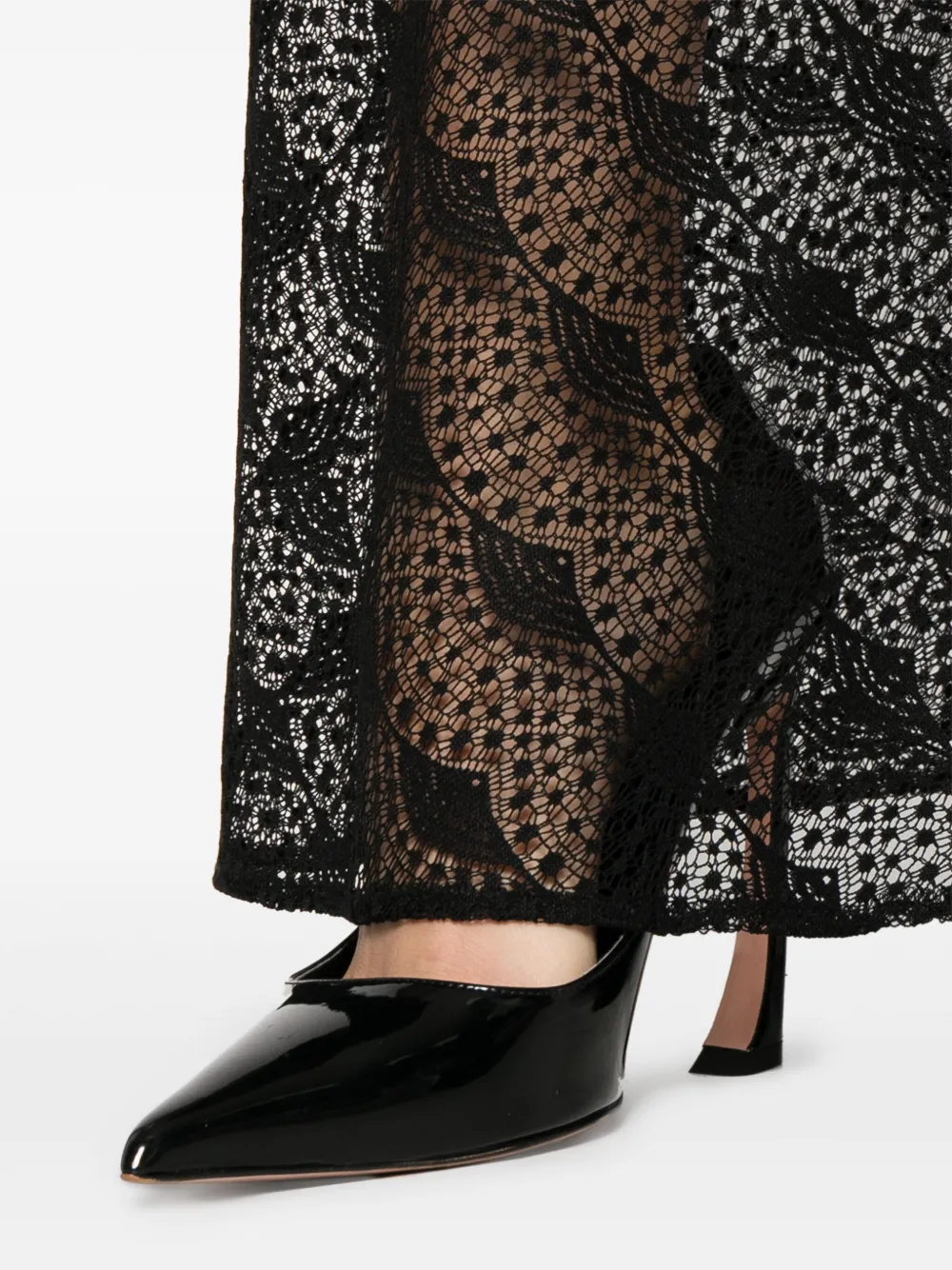 Atu Body Couture Maxi-jurk met open rug en patroon Zwart