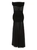 Atu Body Couture lace-panelled mesh maxi dress - Black