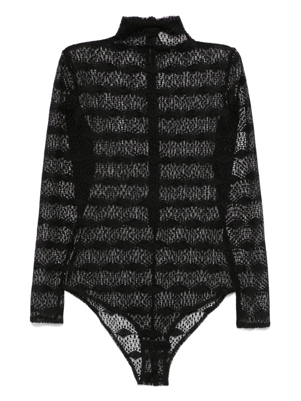Atu Body Couture Bodysuit met hoge hals Zwart
