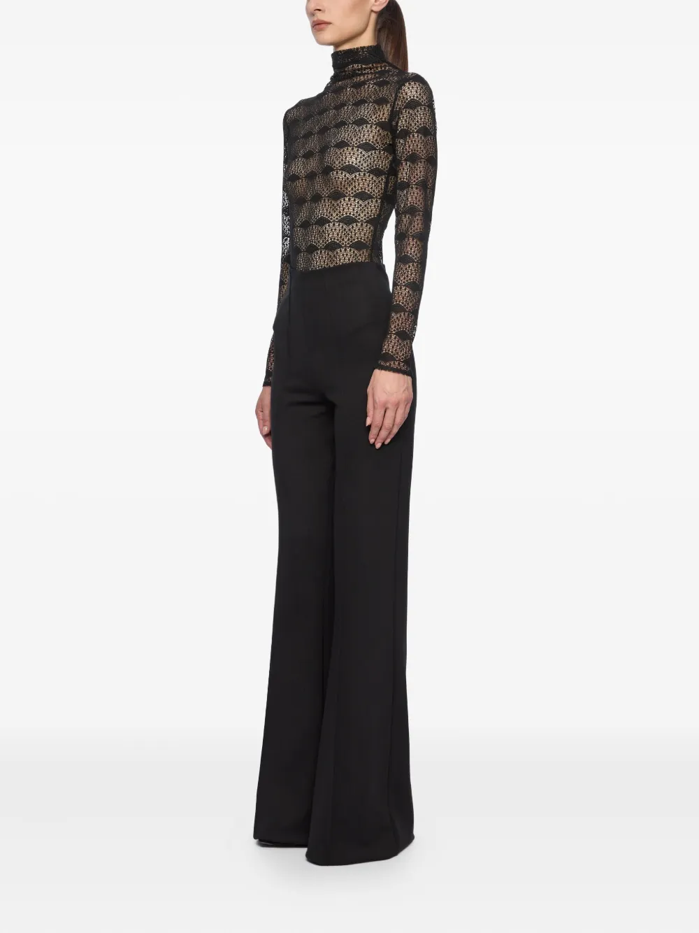Atu Body Couture Bodysuit met hoge hals - Zwart