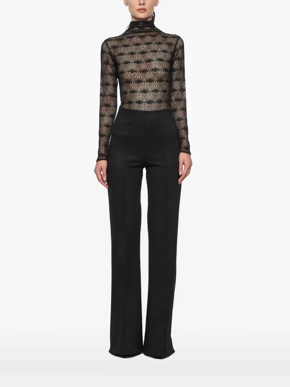 Atu Body Couture Bodysuit met hoge hals Zwart