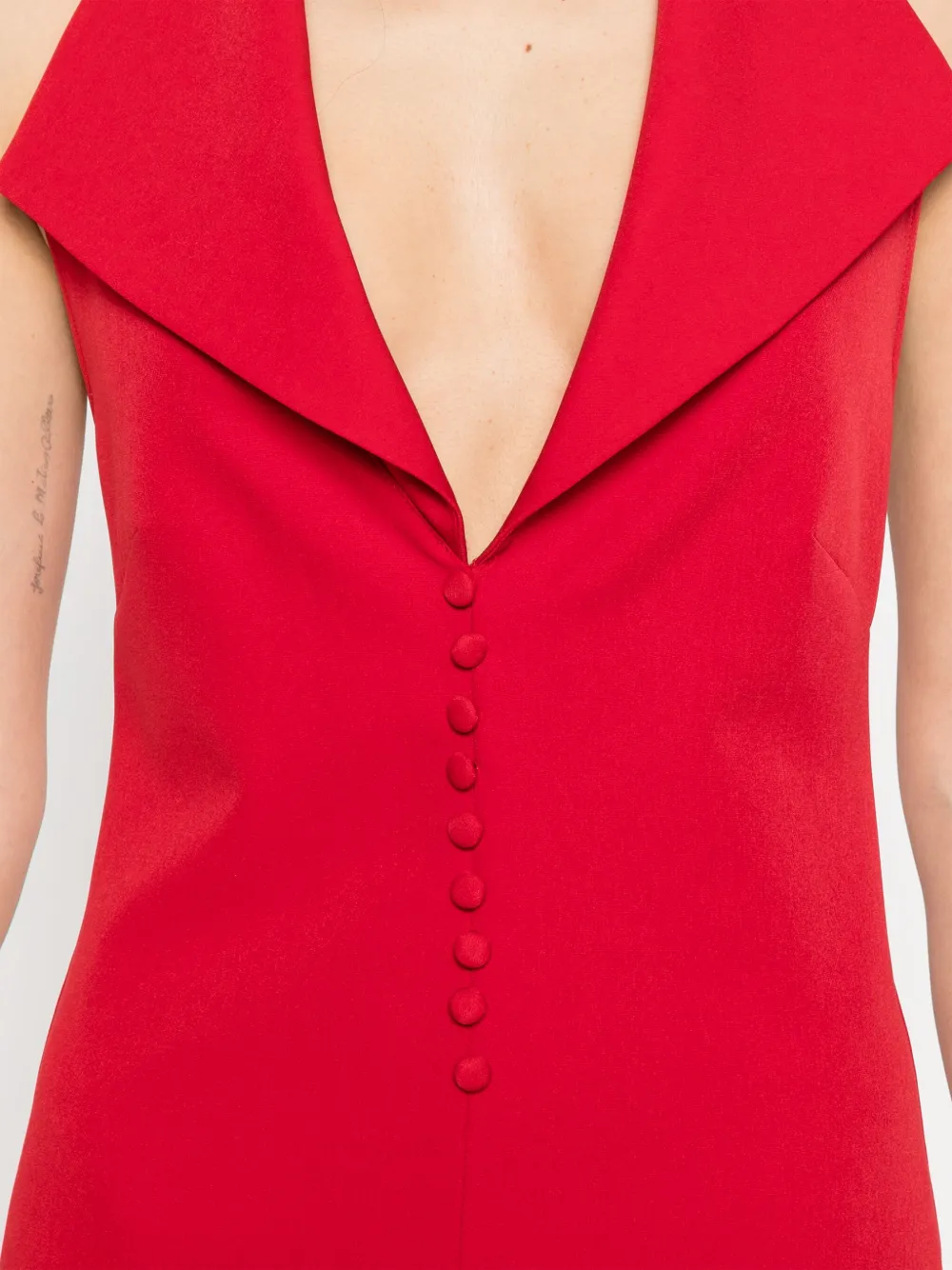 Atu Body Couture Maxi-jurk met halternek en knopen Rood