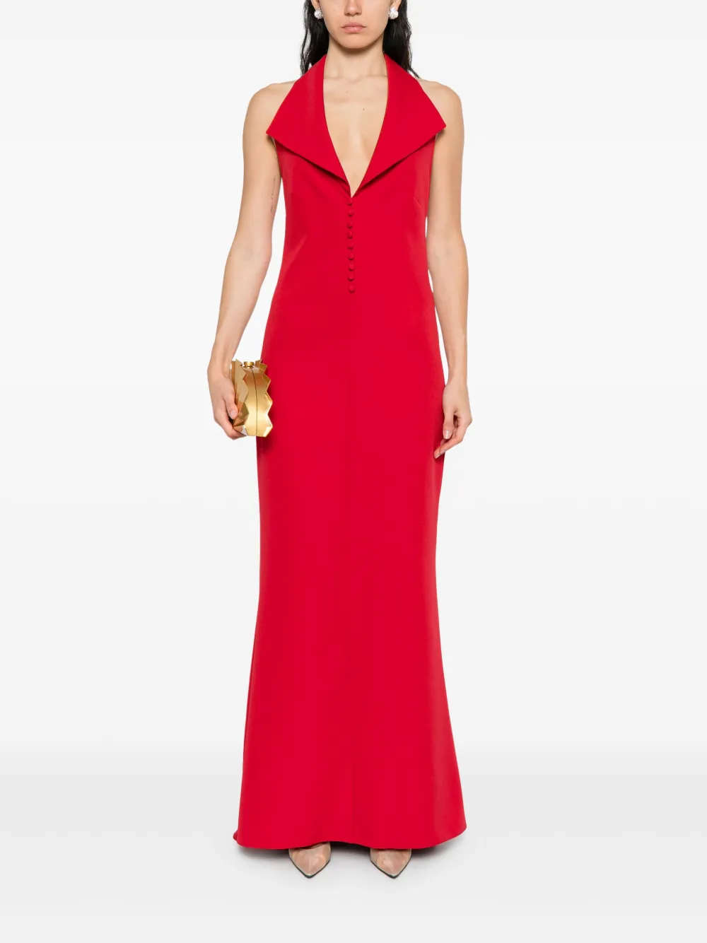Atu Body Couture halter-neck button-front maxi dress | Evening Dresses | Image 2