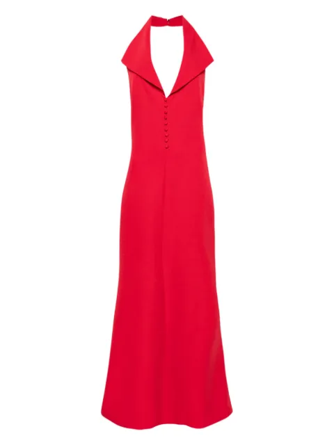 Atu Body Couture halter-neck button-front maxi dress