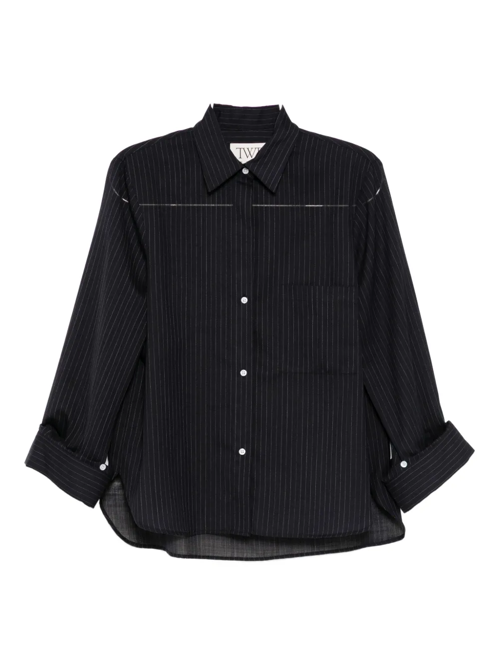 Twp Next Morning Stripe Button-up Shirt In Black