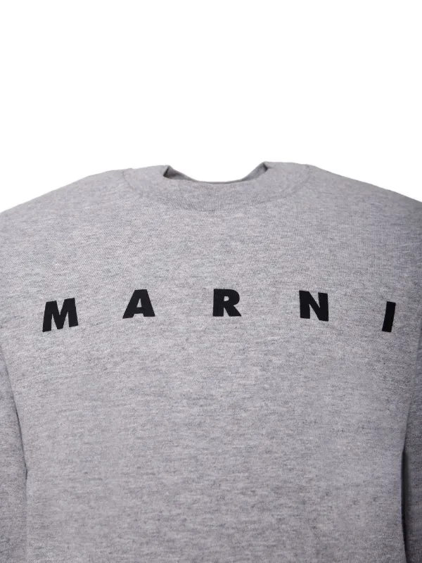 Marni Kids logo-print long-sleeve T-shirt | Grey | FARFETCH