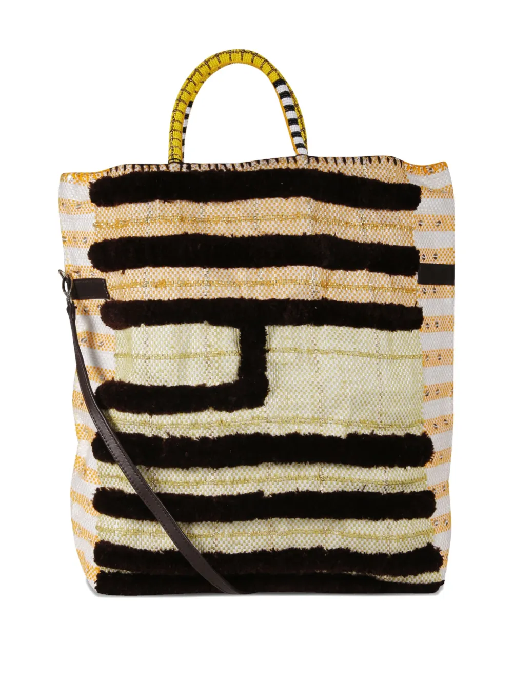 Enshalla striped-panel tote bag | Orange | Image 1
