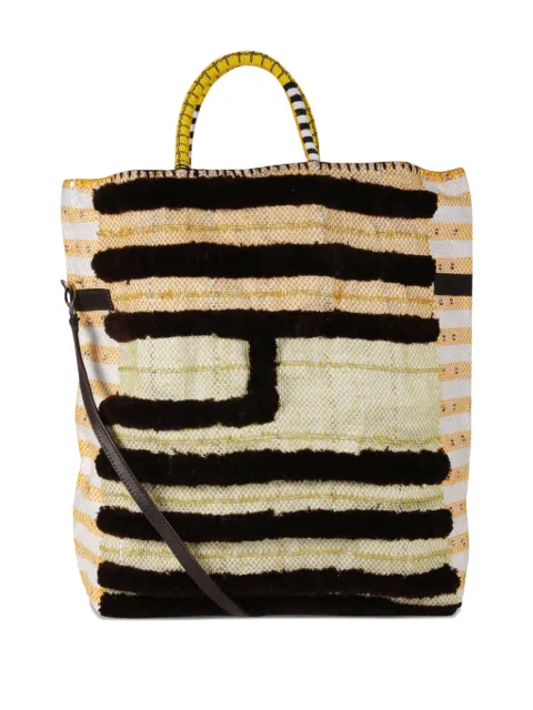 Enshalla striped-panel tote bag