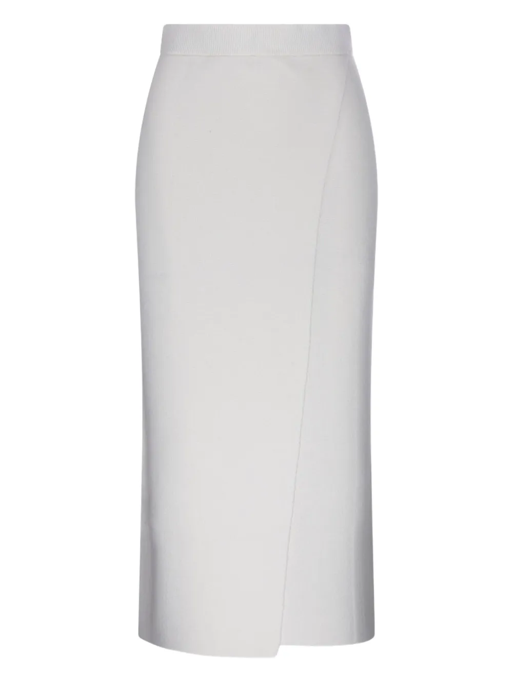 Max Mara Geribbelde midi-wikkelrok - Wit